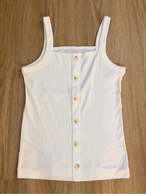 NWOT LOFT Button Down Tank Top in White